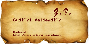 Győri Valdemár névjegykártya
